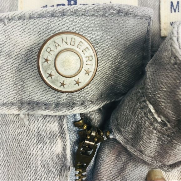 Ranbeeri Jeans Grey Stone Washed Denim Shorts. - Picture 7 of 11